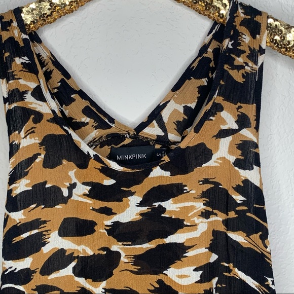 MINKPINK Leopard Animal Print Tank Top Relaxed Fit - Picture 2 of 6